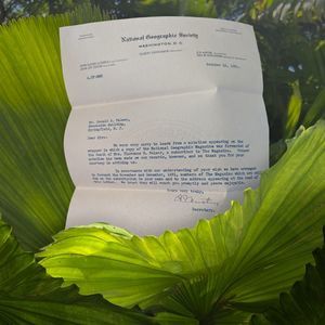 1931 Letter from the National Geographic Society  Washington DC to New Jersey